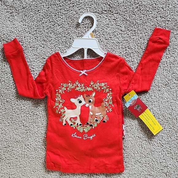Red Reindeer Kids Pajama Set - Picture 3 of 5